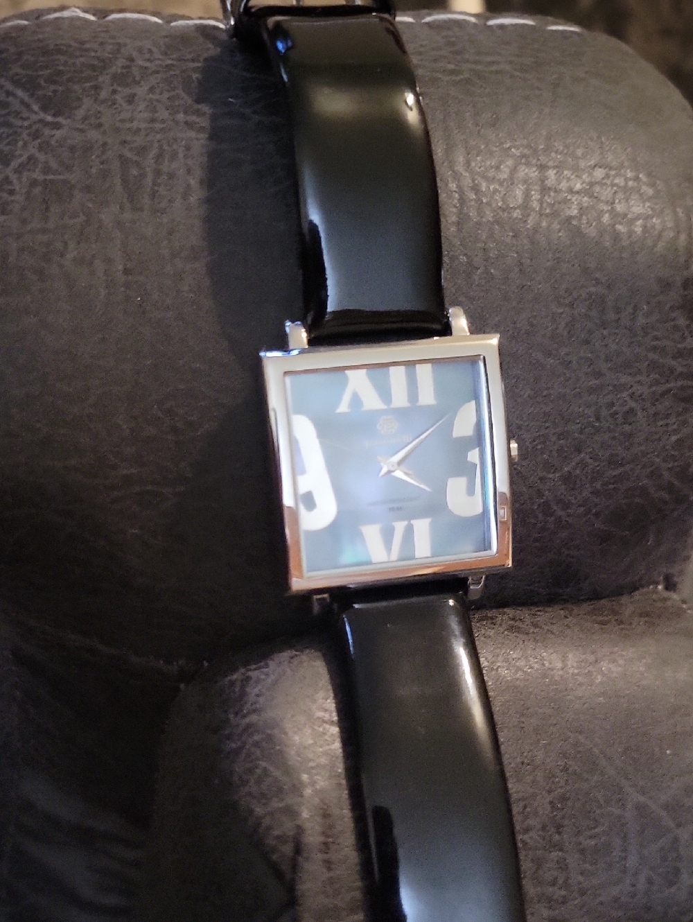 Black Square Dial Women's Watch - Elegant Black Strap